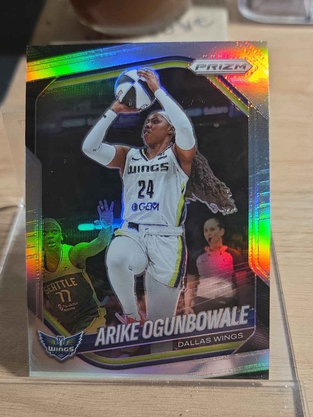 Panini Prizm Arike Ogunbowale Dallas Wings Holographic Silver Blue
